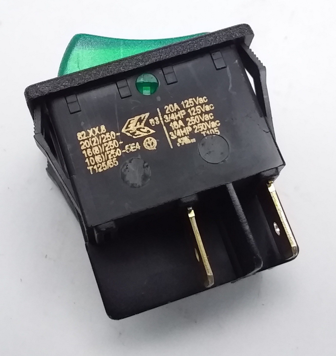 INTERRUPTEUR M/A LUMINEUX VERT